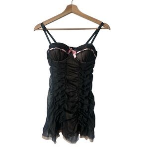 Black lingerie teddy slip babydoll 34B intimates Chemise / slips